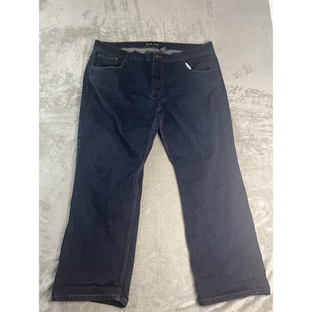King Maker Mens Jeans Size 48 Dark Wash Red Stitch Straight Leg Denim Pants